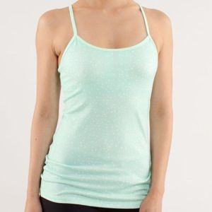 Lululemon Power Y Tank Top- Mint Polka Dots